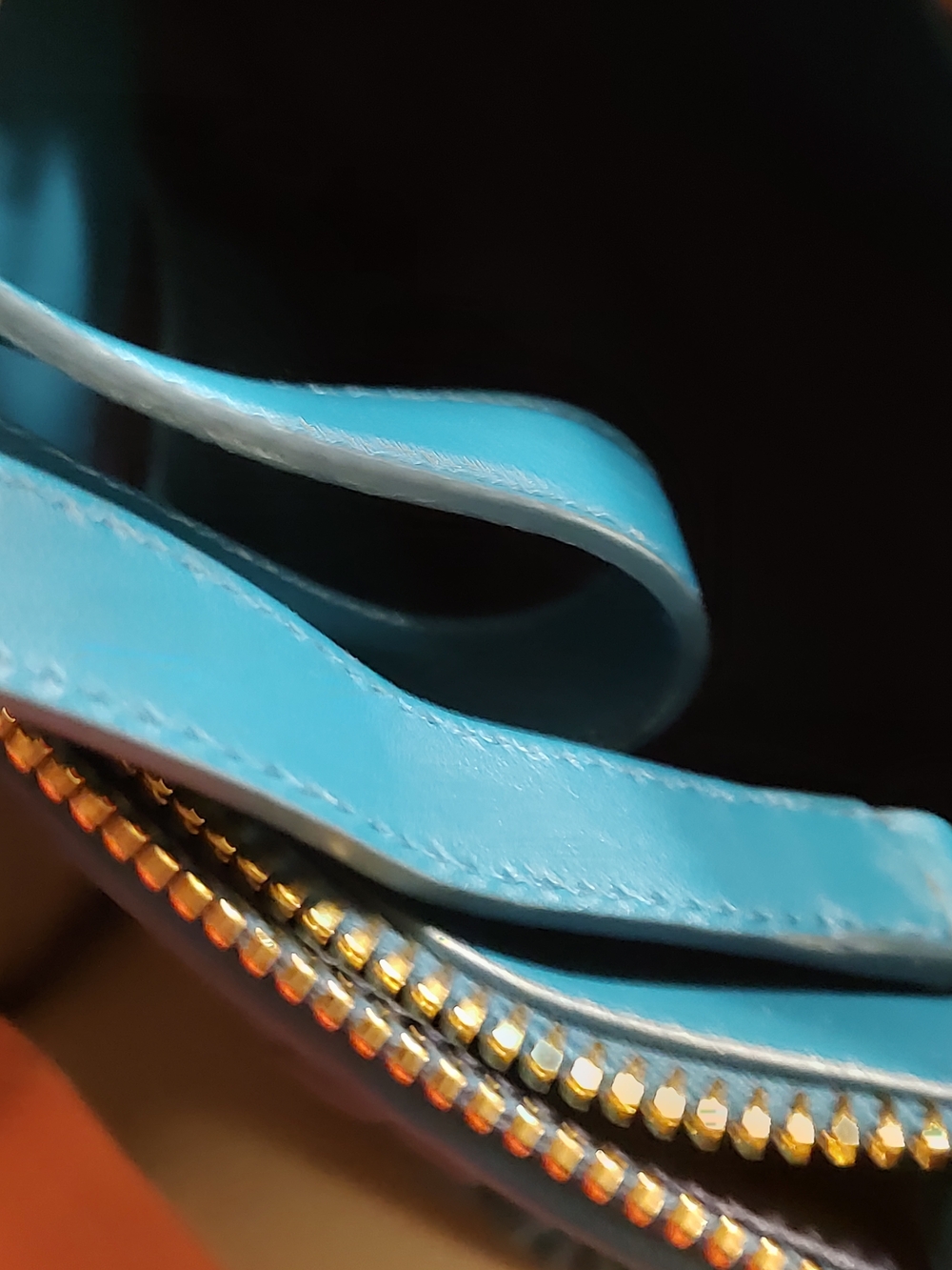 New Miu Miu Teal Blue Matelassé Leather Shoulder Bag - Picture 8 of 14